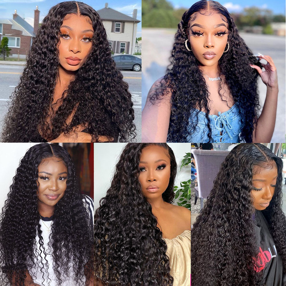 Angie Queen 13x4 Lace Frontal Wig Malaysian Curly Human Hair Wig For Women