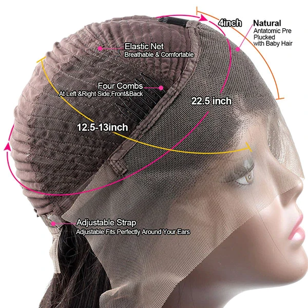Angie Queen 13x4 Indian Lace Frontal Wigs Body Wave 100% Human Hair Wigs For Women
