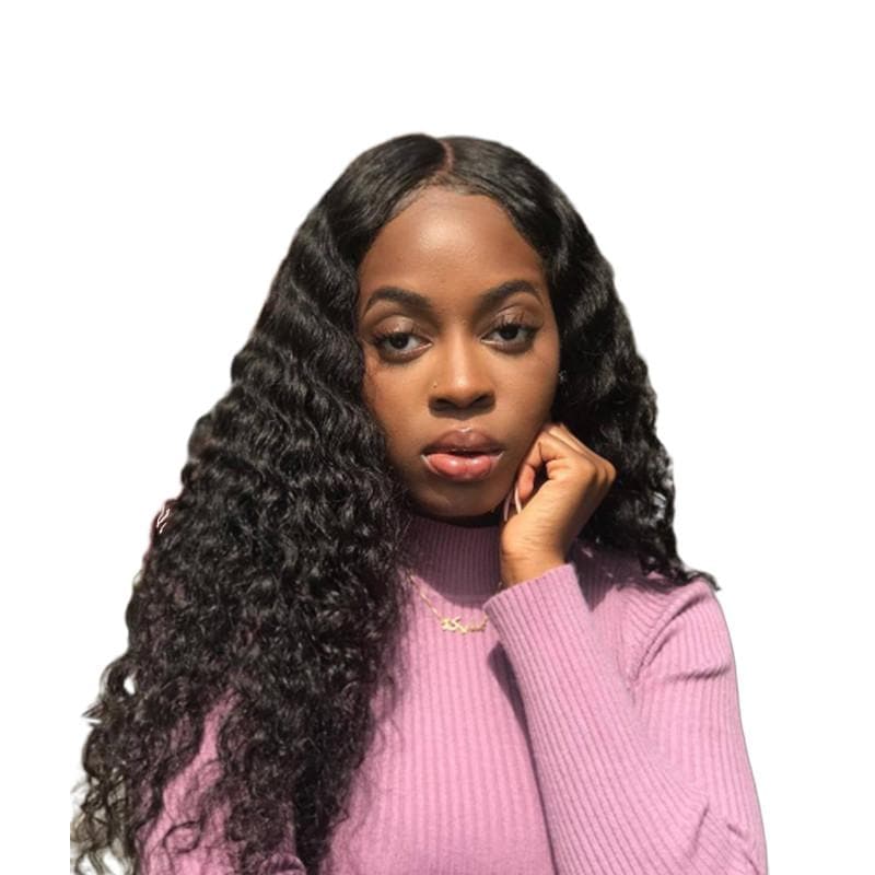 Angie Queen 3 Bundles with Closure Malaysian Deep Wave Virgin Human Hair Weave Bundles