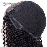 Angie Queen 4*4 Lace Closure Wigs Indian Curly Human Hair Wigs 180% Density Pre-plucked