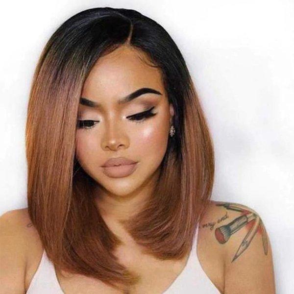 Angie Queen Ombre T1B/30 Short Cut Bob Straight Human Hair Wig