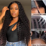 AngieQueen Glueless Breathable Wigs 5x5 Lace Wig Deep Wave  Human Hair Air Wigs
