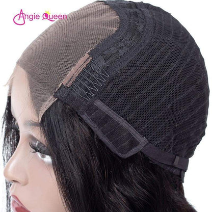 Angie Queen 4*4 Lace Closure Wigs Peruvian Body Wave Human Hair Wigs 180% Density Pre-plucked