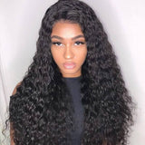 Angie Queen 4*4 Lace Closure Wigs Malaysian Water Wave Human Hair Wigs 180% Density Pre-plucked