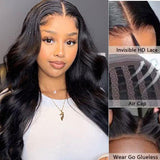 AngieQueen Glueless Breathable Wigs 5x5 Lace  Wig Body Wave Human Hair Air Wigs