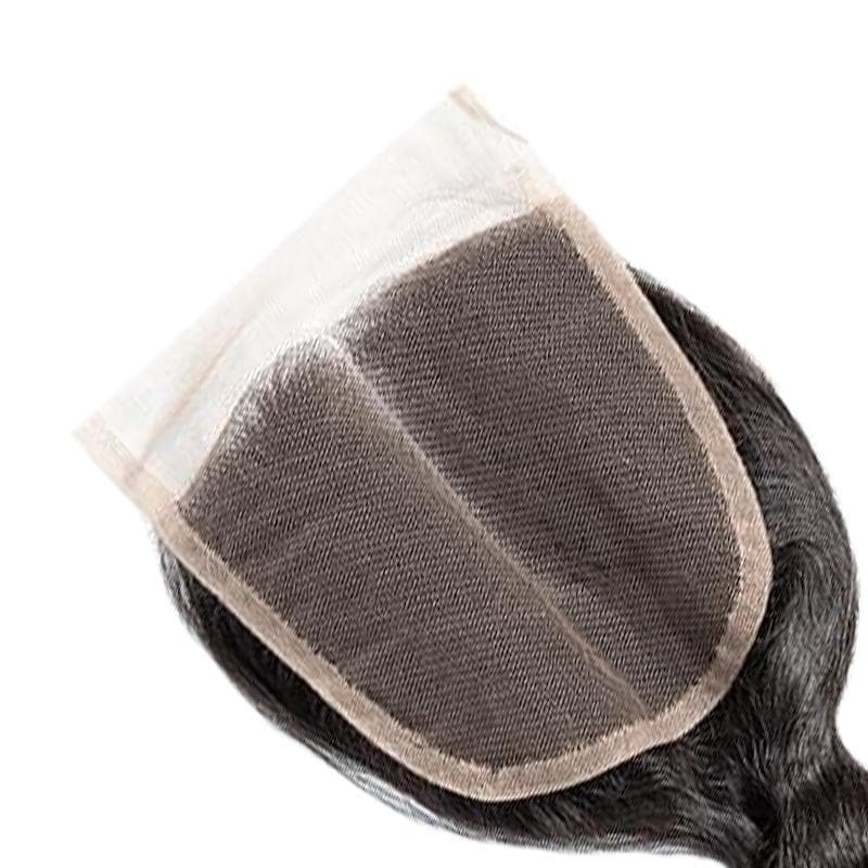Blackmoon 4x4 Transparent Lace Closure Free Middle Three Part Loose Wave Brazilian Hair