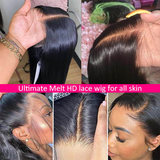 AngieQueen Silky Straight 13X4 HD Natural Color Transparent Lace Front Human Hair Wig