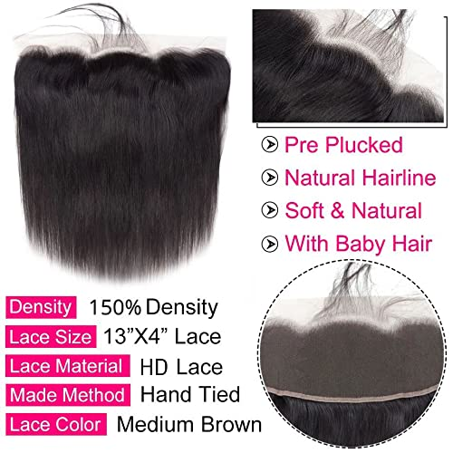 Angie Queen Ear To Ear 13x4 Lace Frontal Closure Brazilian Virgin Straight Human Hair