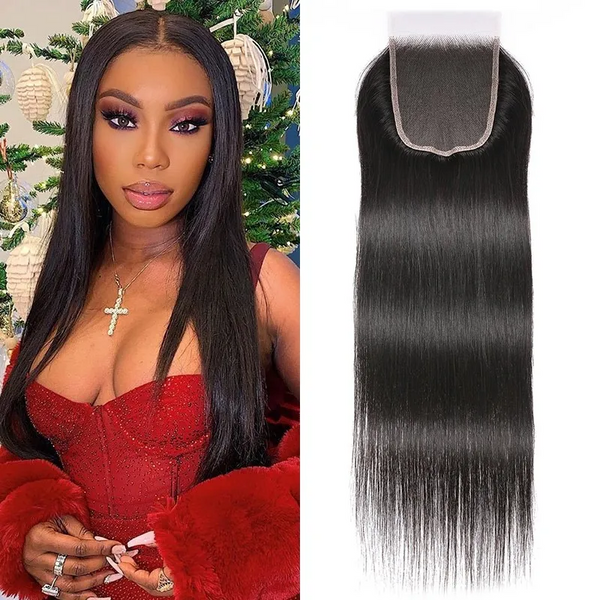 Angie Queen Straight 5x5 Closure Free Part Brazilian Virgin Human Hair Extensions