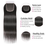 Angie Queen Straight 5x5 Closure Free Part Brazilian Virgin Human Hair Extensions