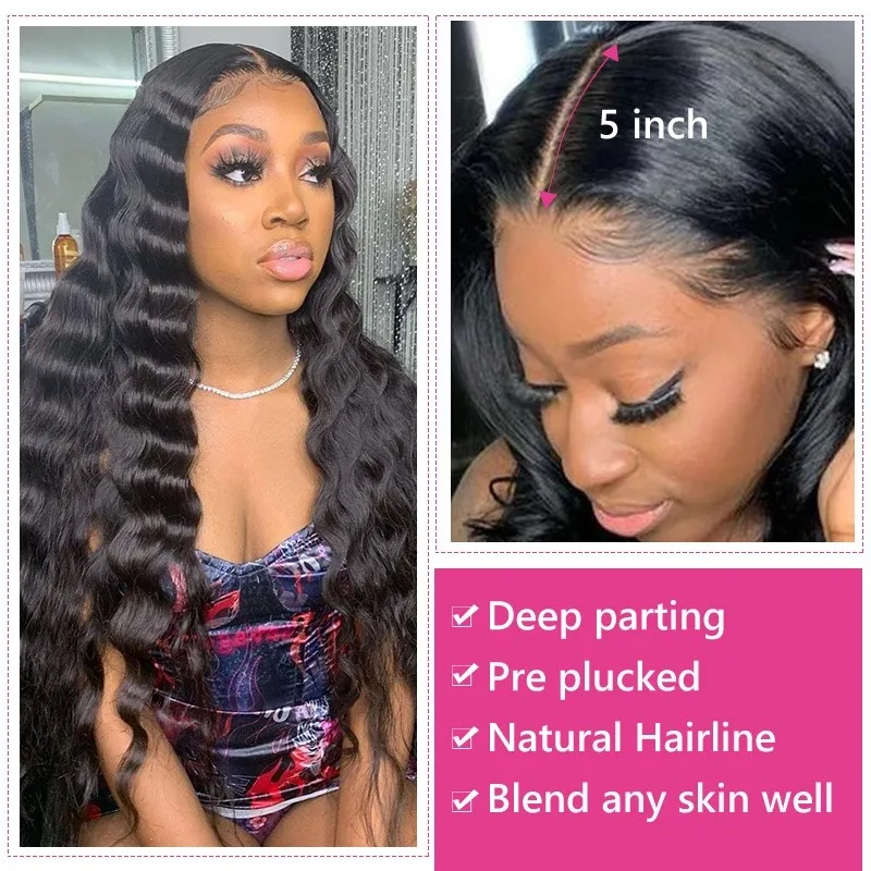 Angie Queen Loose  Wave Free Part 5x5 Lace Closure Virgin Hair Closure For Women