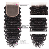Angie Queen 5X5 Free Part Lace Closure Deep Wave Human Hair Weave