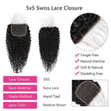 Angie Queen 5x5 Lace CLosure Jerry Curly Free Part Human Hair  Lace Closure