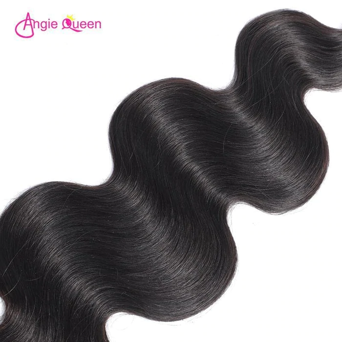 Angie Queen 4 Bundles with Frontal Malaysian Body Wave Virgin Human Hair Weave Bundles