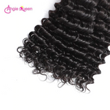 Angie Queen 4 Bundles with Frontal Malaysian Deep Wave Virgin Human Hair Weave Bundles