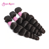 Angie Queen Brazilian Loose Wave 3 Bundles with 5x5 Lace Closure for Full Head Sale