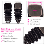 Angie Queen Brazilian Loose Wave 3 Bundles with 5x5 Lace Closure for Full Head Sale