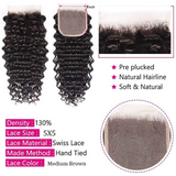 Angie Queen 5X5 Free Part Lace Closure Deep Wave Human Hair Weave