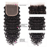Angie Queen 5x5 Lace Closure With Bundles Brazilian Deep Wave Virgin Human Hair For Woman
