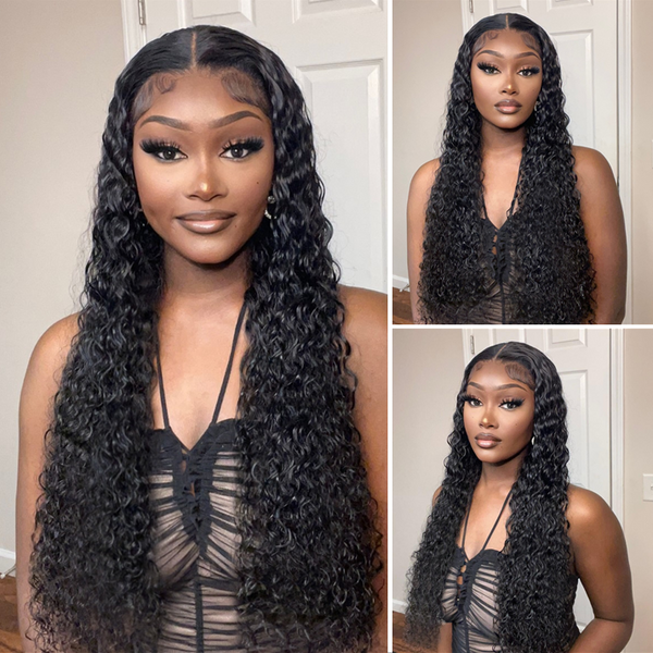 Angie Queen 13x4 Lace Front Wigs Indian Water Wave Human Hair Wigs 180% Density Pre-plucked