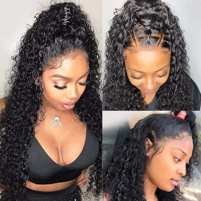 Angie Queen 13x4 Lace Front Wigs Indian Water Wave Human Hair Wigs 180% Density Pre-plucked