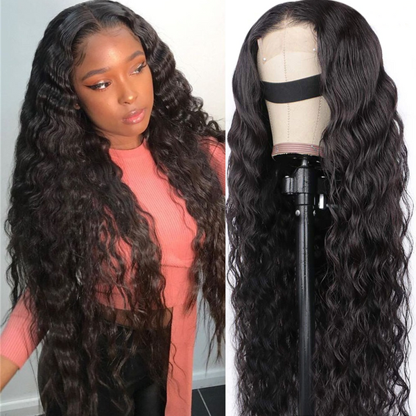 Angie Queen 13x4 Lace Front Wigs Malaysian Loose Deep Wave Human Hair Wigs 180% Density Pre-plucked