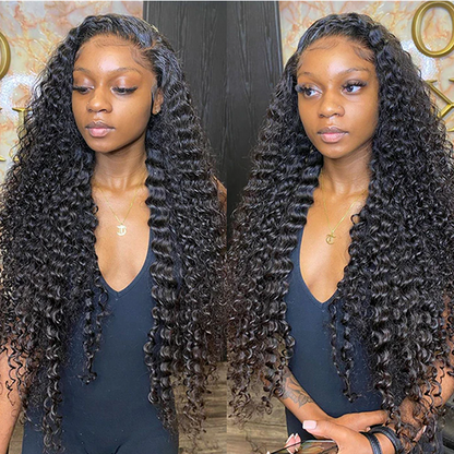 Angie Queen 13x4 Lace Front Wigs Malaysian Loose Deep Wave Human Hair Wigs 180% Density Pre-plucked
