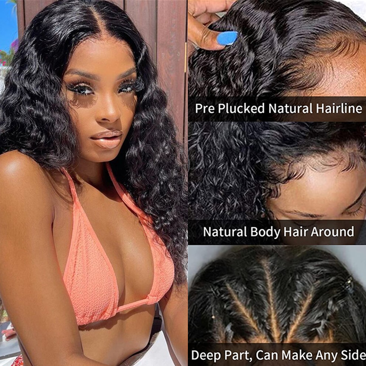 Angie Queen 13x4 Lace Front Wigs Malaysian Loose Deep Wave Human Hair Wigs 180% Density Pre-plucked