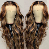AngieQueen Highlight 4/27 Ombre Body Wave 13x4 Lace Front Wigs High Density Wig