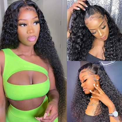Angie Queen 13x4 Lace Front Wigs Peruvian Deep Wave Human Hair Wigs 180% Density Pre-plucked
