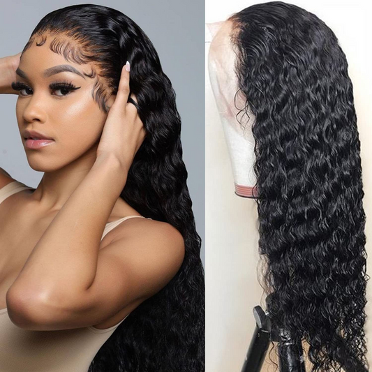 Angie Queen 13x4 Lace Front Wigs Peruvian Deep Wave Human Hair Wigs 180% Density Pre-plucked