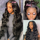 Angiequeen HD 13x6 Body Wave Wig 18-36 inches Transparent Lace Long Wig