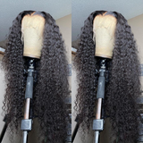 Angiequeen Maylasian 13X6 HD Deep Wave Natural Color Transparent Lace Front Long Virgin Wig