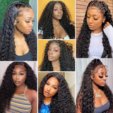 Angiequeen Maylasian 13X6 HD Deep Wave Natural Color Transparent Lace Front Long Virgin Wig