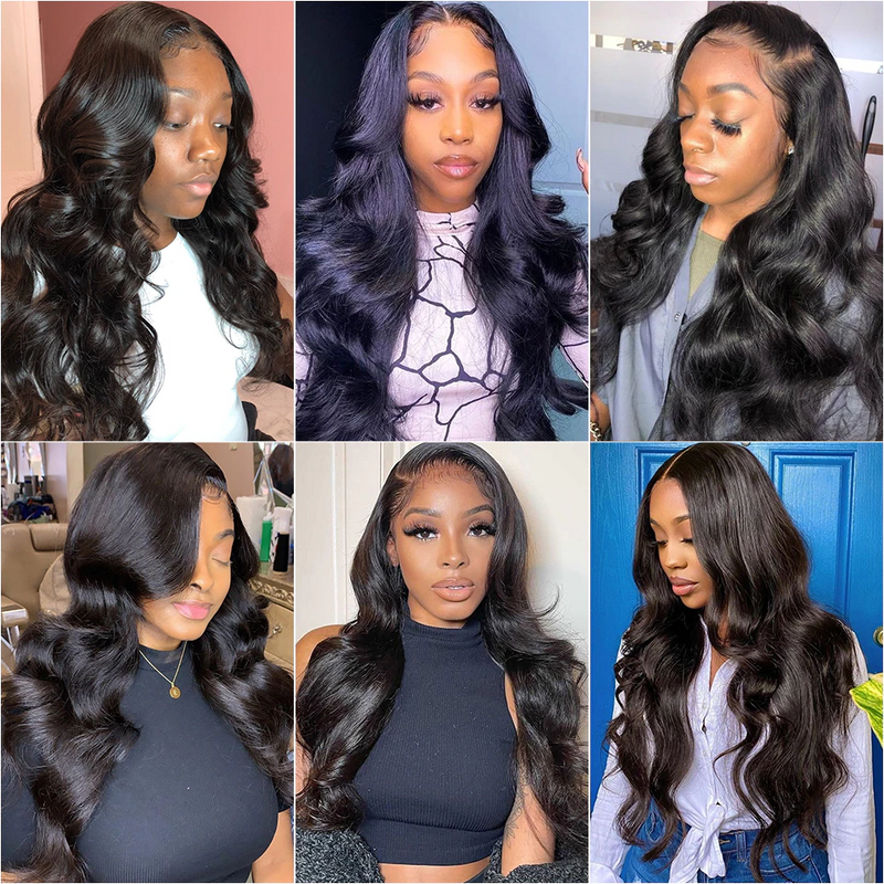 Angiequeen HD 13x6 Body Wave Wig 18-36 inches Transparent Lace Long Wig