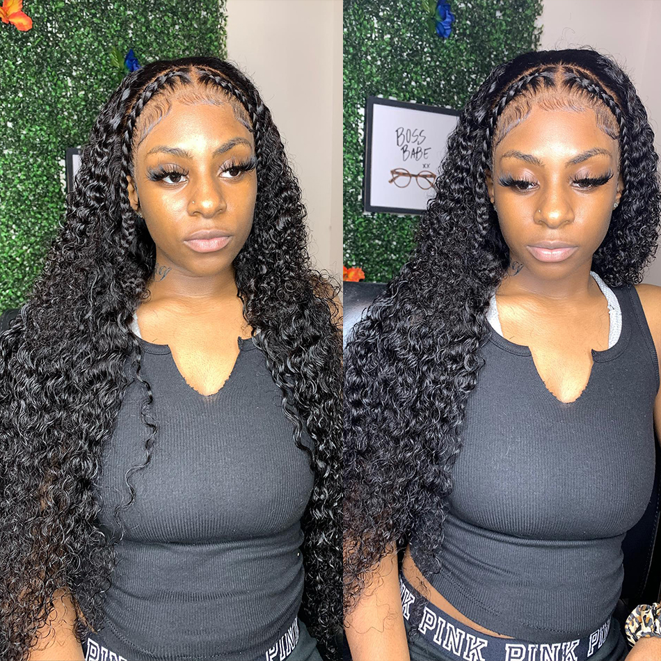 Angiequeen 13x6 Water Wave Pre Plucked Virgin Hair 18-36 inches HD Lace Closure Long Wigs