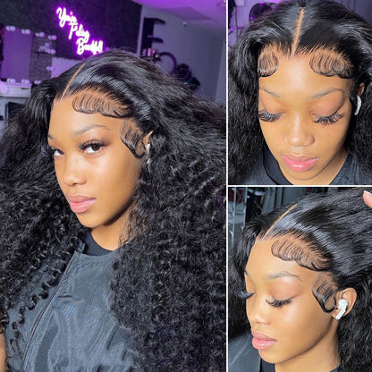 Angiequeen 13x6 Water Wave Pre Plucked Virgin Hair 18-36 inches HD Lace Closure Long Wigs