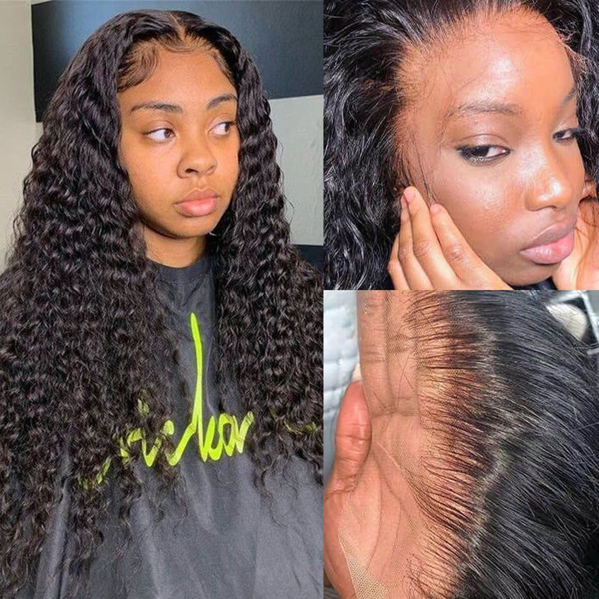 Angiequeen 5X5 HD Lace Water Wave Pre Plucked Closure Long Human Hair Wigs