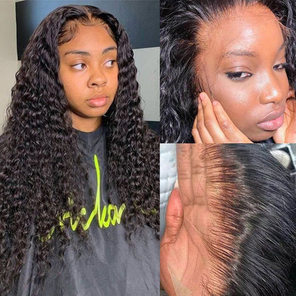 Angiequeen 5X5 HD Lace Water Wave Pre Plucked Closure Long Human Hair Wigs