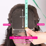 Angie Queen 4*4 Lace Closure Wigs Perruques de cheveux humains droits brésiliens 180% de densité pré-collés