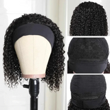 AngieQueen Headband Bob Deep Wave 180% Density Breathable Comfortable Human Hair Beginner Wig