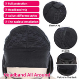 AngieQueen Headband Bob Deep Wave 180% Density Breathable Comfortable Human Hair Beginner Wig