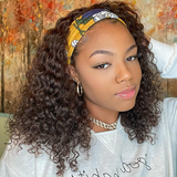 AngieQueen Headband Bob Deep Wave 180% Density Breathable Comfortable Human Hair Beginner Wig