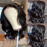 Angie Queen Bob Lace Wigs Peruvian Body Wave Human Hair Wigs Pre-plucked