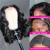 Angie Queen Bob Lace Wigs Indian Body Wave Human Hair Wigs Pre-plucked