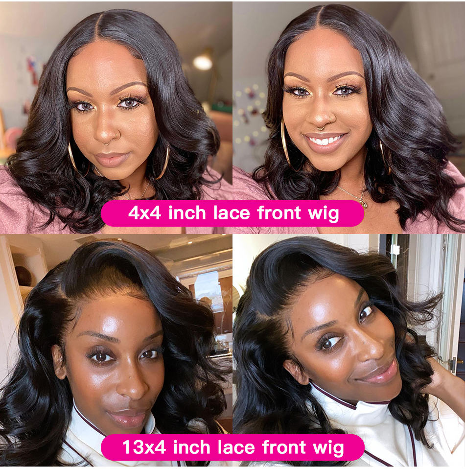 Angie Queen Bob Lace Wigs Indian Body Wave Human Hair Wigs Pre-plucked