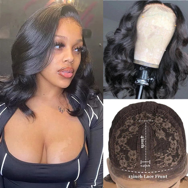 Angie Queen Bob Lace Wigs Indian Body Wave Human Hair Wigs Pre-plucked