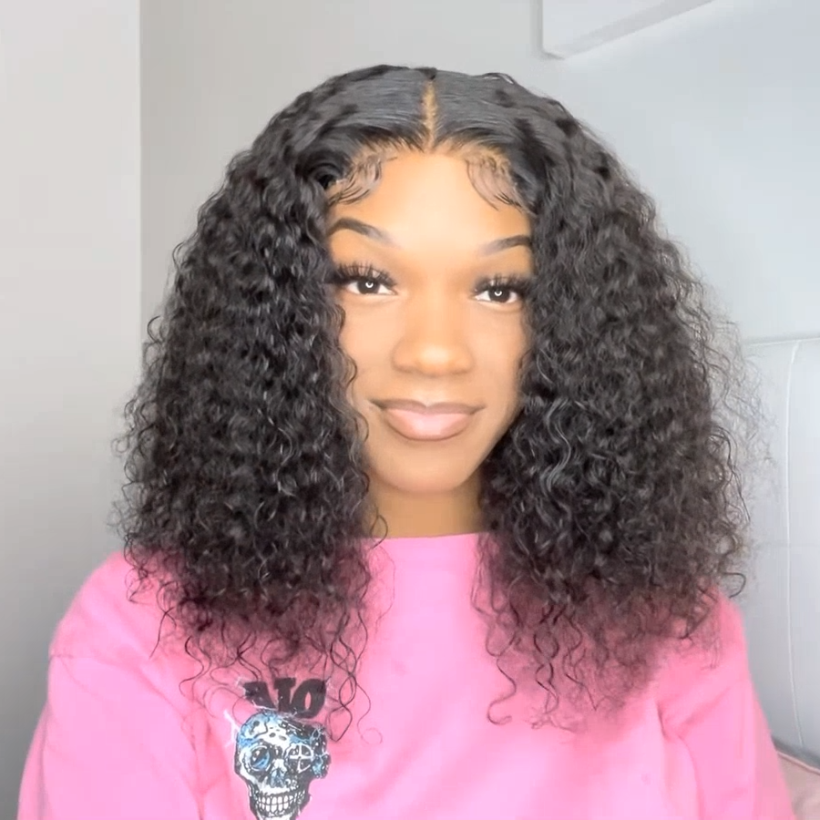 Angie Queen Bob Lace Wigs Peruvian Deep Wave Human Hair Wigs Pre-plucked