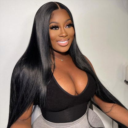 Angie Queen 13x4 Lace Front Wigs Peruvian Straight Human Hair Wigs 180% Density Pre-plucked