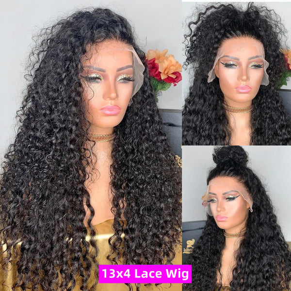 Angie Queen 13x4 Lace Front Wigs Indian Deep Wave Human Hair Wigs 180% Density Pre-plucked